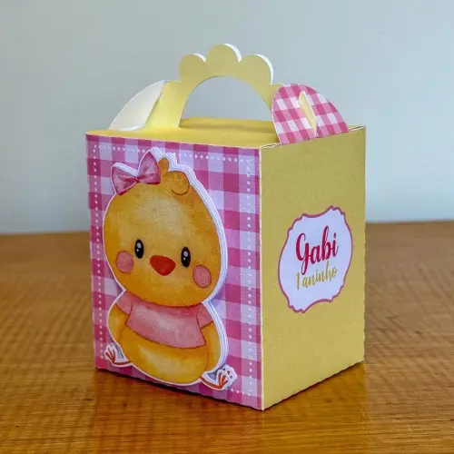 Kit Festa Personalizado Pintinha Amarelinha Rosa (20 Peças)