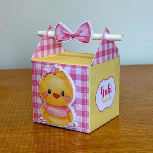 Kit Festa Personalizado Pintinha Amarelinha Rosa (20 Peças)