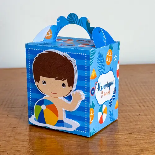 Kit Festa Personalizado Pool Party Menino (20 Peças)