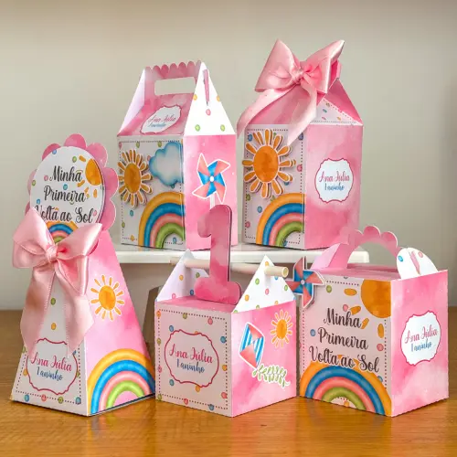 Kit Festa Personalizado Primeira Volta ao Sol Menina (20 Peças)