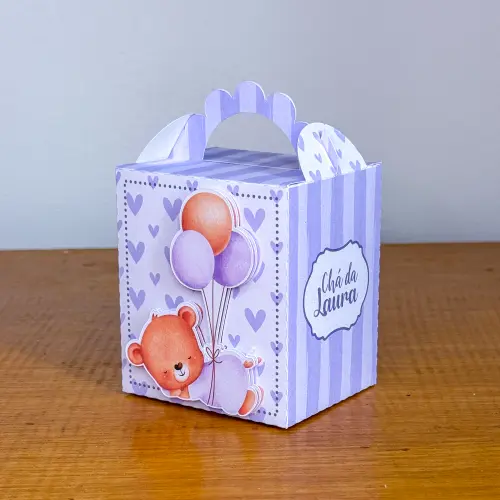 Kit Festa Personalizado Ursinha Lilás (20 Peças)