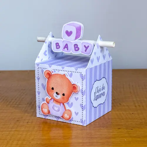 Kit Festa Personalizado Ursinha Lilás (20 Peças)
