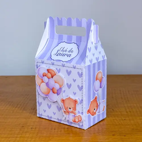 Kit Festa Personalizado Ursinha Lilás (20 Peças)