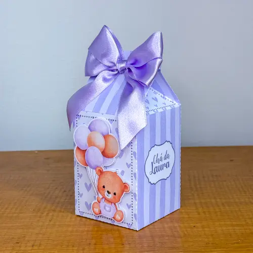 Kit Festa Personalizado Ursinha Lilás (20 Peças)