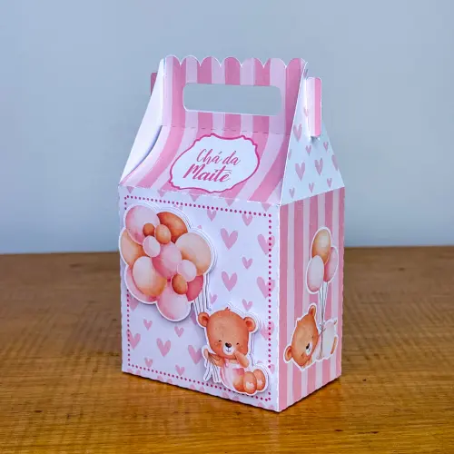 Kit Festa Personalizado Ursinha Rosa (20 Peças)