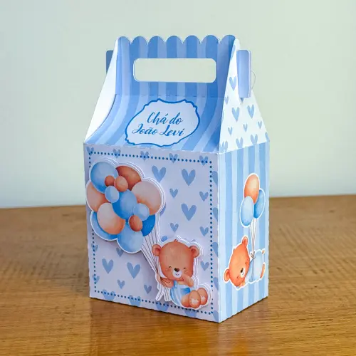 Kit Festa Personalizado Ursinho Azul (20 Peças)