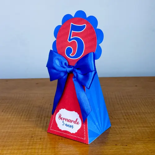 Kit Festa Personalizado Azul e Vermelho (20 Peças)