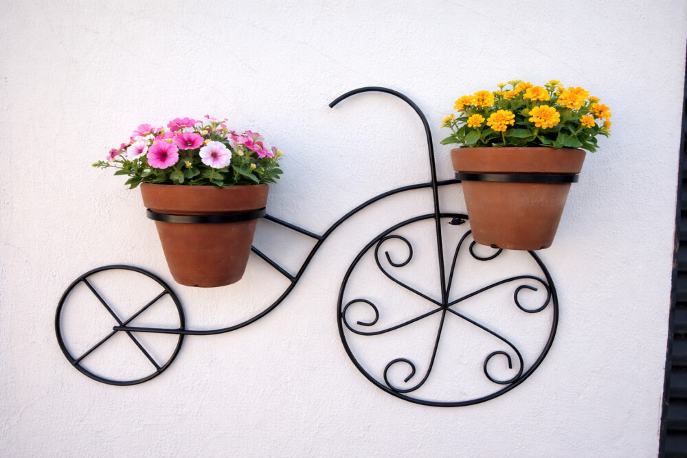 Suporte para plantas bicicleta decorativa
