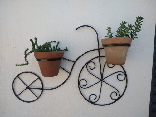 Suporte para plantas bicicleta decorativa