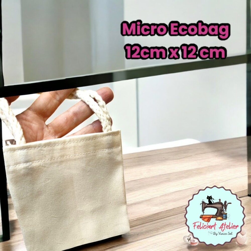 Micro Ecobag 12 x 12 cm- 100% Algodão para Bombons, Bijuterias,L
