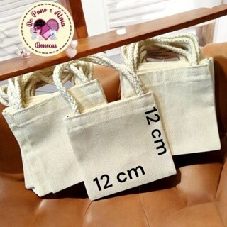 50 Micro Ecobag 12 x 12 cm- 100% Algodão para Bombons, Bijuteria