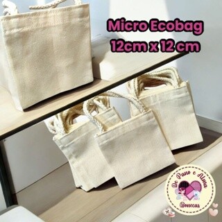 50 Micro Ecobag 12 x 12 cm- 100% Algodão para Bombons, Bijuteria