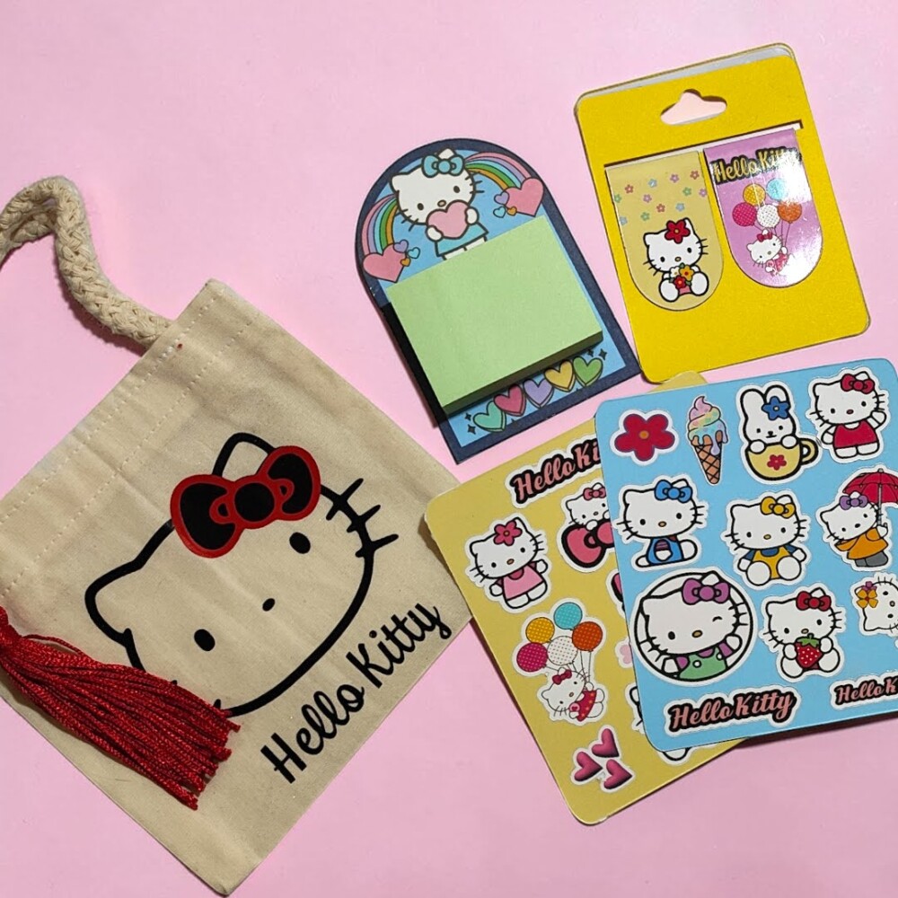 Kit Lembrancinha com 10 Mini Ecobag Personalizada Hello Kitty