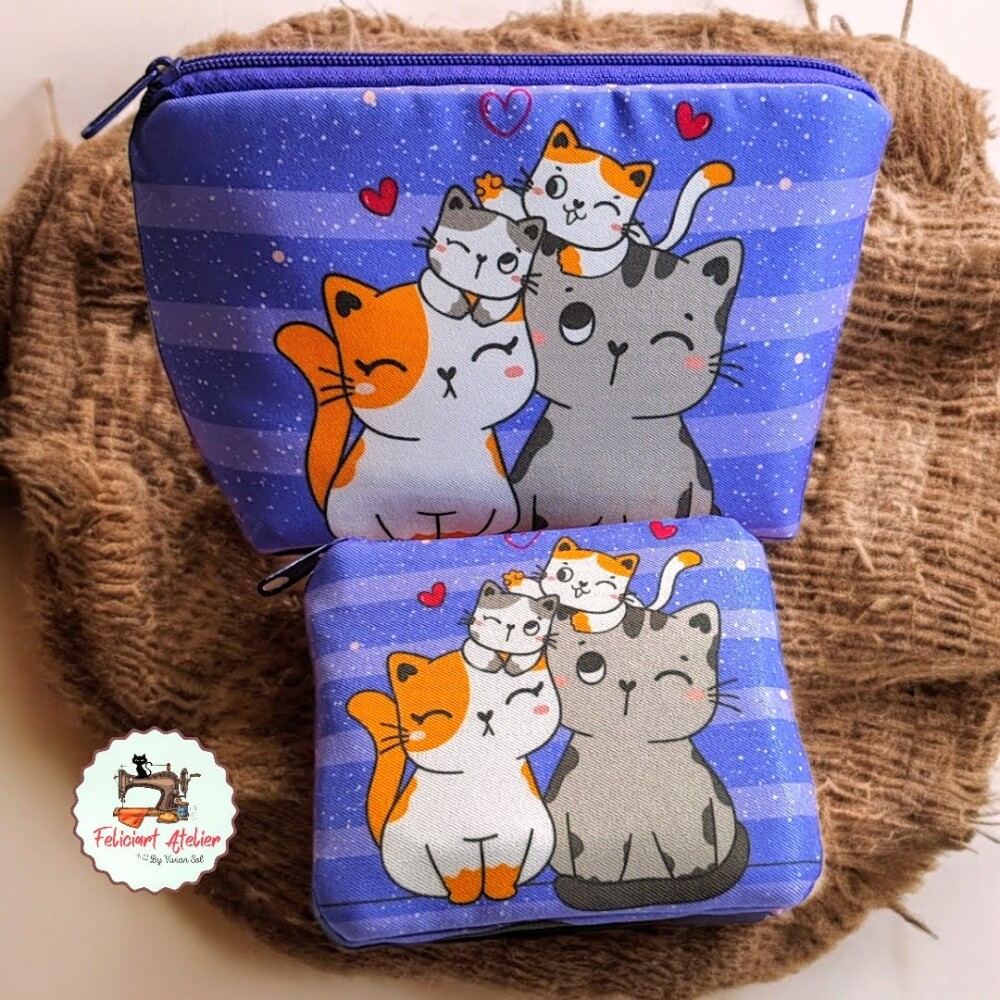 Necessaire Feminina Multiuso + Porta Batom – Coleção Cats