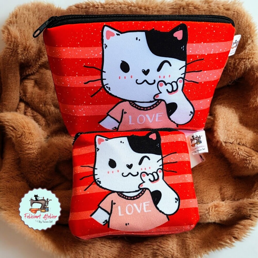 Necessaire Feminina Multiuso + Porta Batom – Coleção Cats