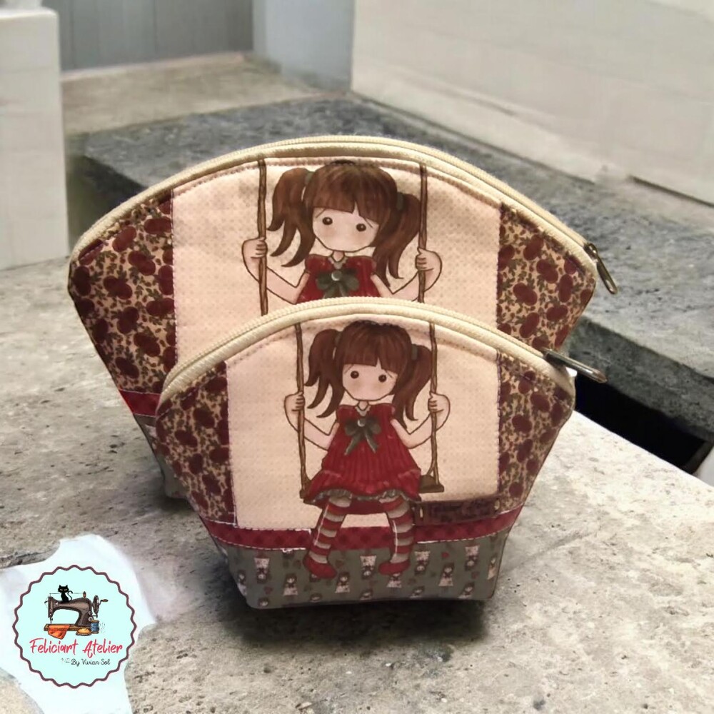 Kit 2 Necessaires Vintage Boneca – Estampa Fuxicos e Fricotes |