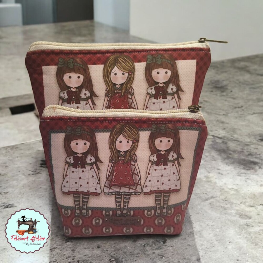Kit 2 Necessaire Vintage 3 Meninas