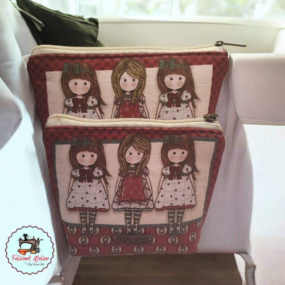 Kit 2 Necessaire Vintage 3 Meninas