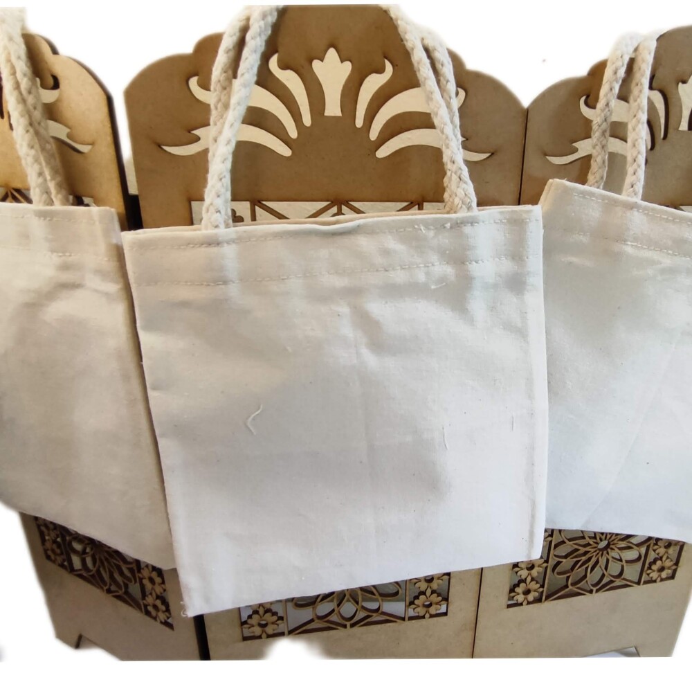 Kit Mini Ecobag 15 x 18cm Alça Trançada