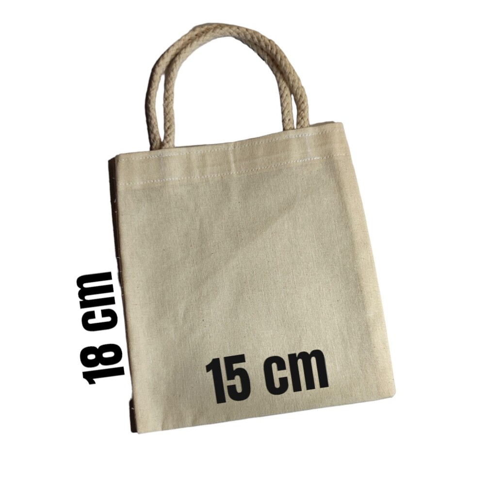 Kit Mini Ecobag 15 x 18cm Alça Trançada