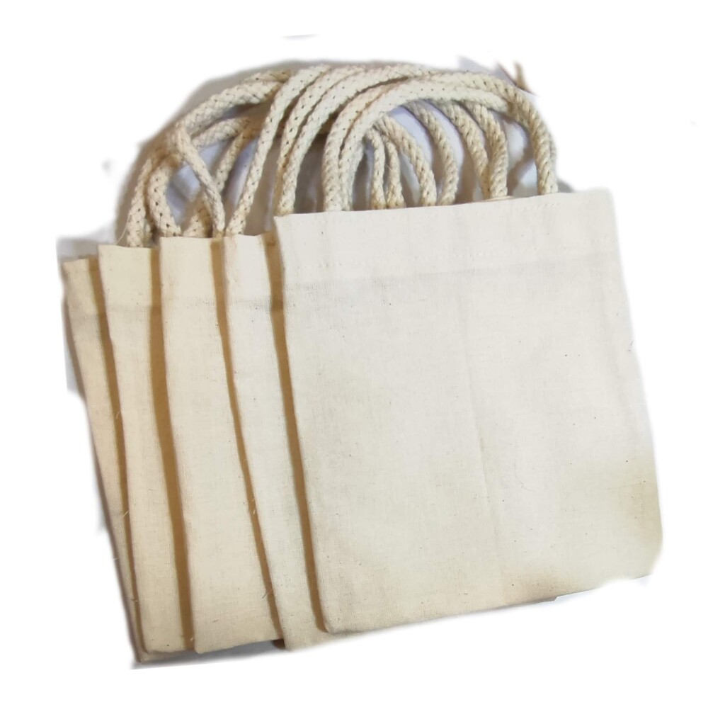 Kit Mini Ecobag 15 x 18cm Alça Trançada