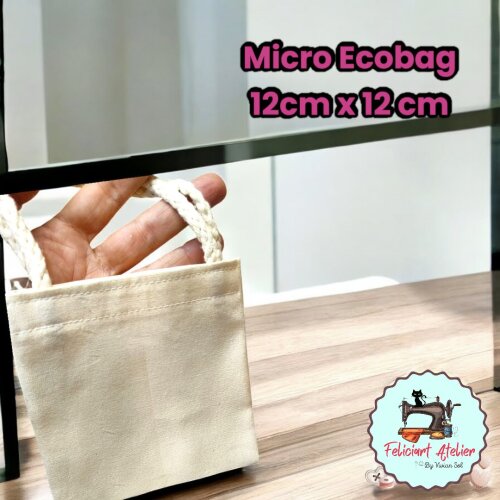 Micro Ecobag 12 x 12 cm- 100% Algodão para Bombons, Bijuterias,Lembrancinhas