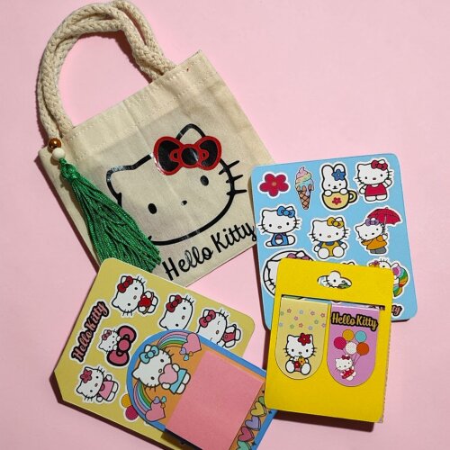 Kit Lembrancinha com 10 Mini Ecobag Personalizada Hello Kitty
