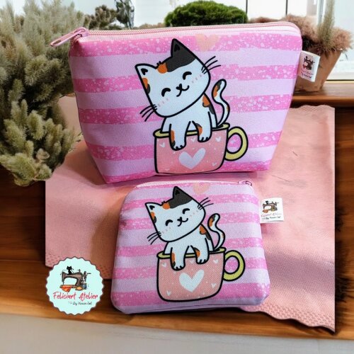 Necessaire Feminina Multiuso + Porta Batom – Coleção Cats