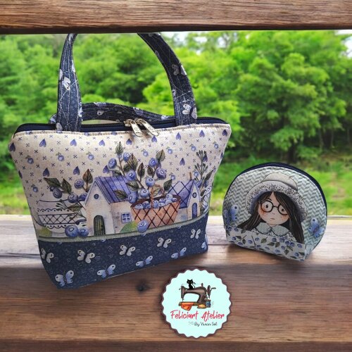 Kit Bolsinha de Mão e Necessaire Porta Níquel Vintage Menina ??