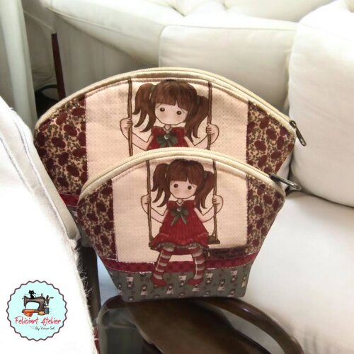 Kit 2 Necessaires Vintage Boneca – Estampa Fuxicos e Fricotes |