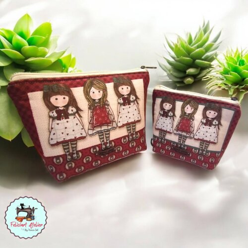 Kit 2 Necessaire Vintage 3 Meninas