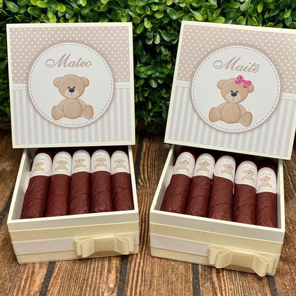 2 Mini Caixas + 15 Charutos Chocolate Gêmeos