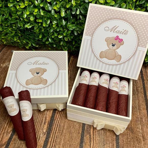 2 Mini Caixas + 15 Charutos Chocolate Gêmeos