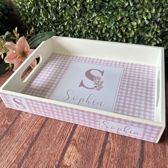Bandeja mdf Personalizada - G 30x22x5cm - Flores