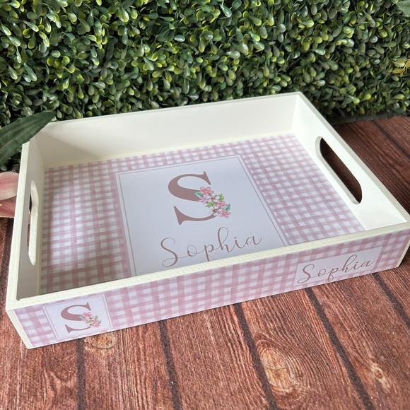 Bandeja mdf Personalizada - G 30x22x5cm - Flores