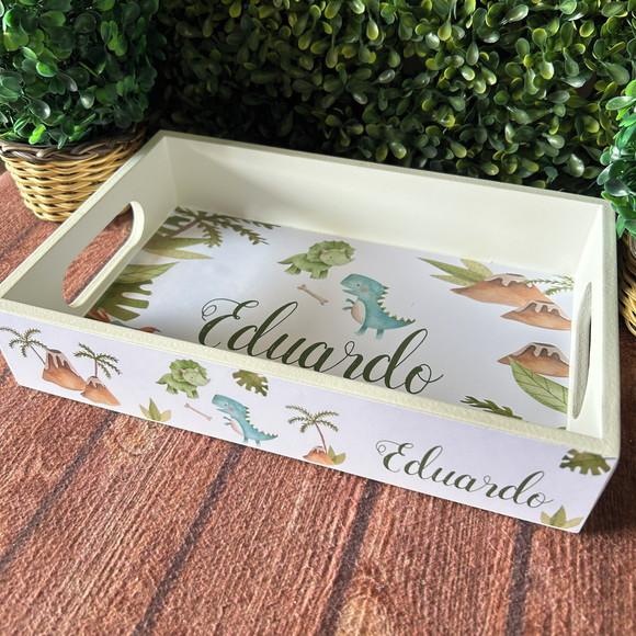 Bandeja mdf Personalizada - P 25x16x5cm - Dino