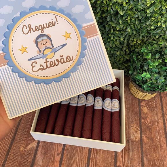 Caixa Simples + 20 Super Charutos Chocolate Aviador