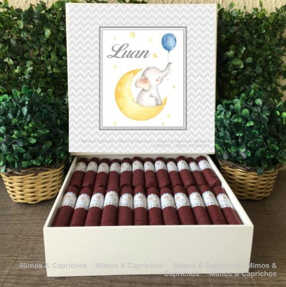 Caixa simples + 35 Charutos de Chocolate Recheados