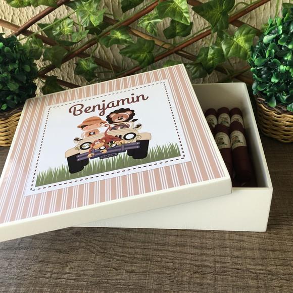 Caixa simples + 35 Charutos de Chocolate Recheados