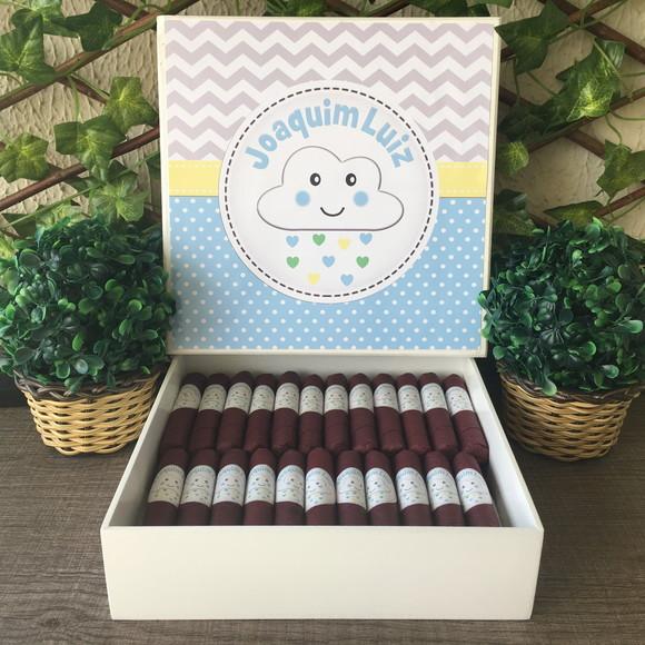 Caixa simples + 35 Charutos de Chocolate Recheados