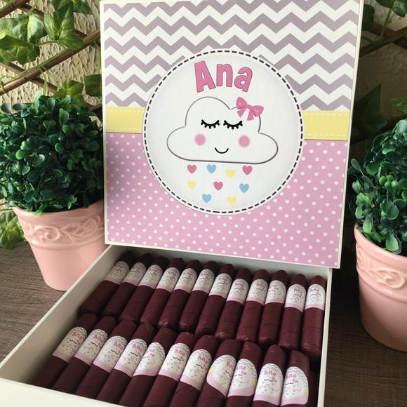 Caixa simples + 35 Charutos de Chocolate Recheados