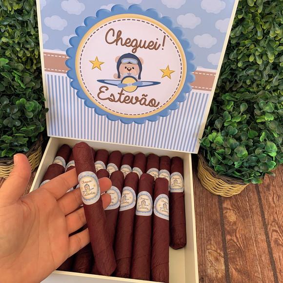 Caixa Simples + 40 Super Charutos Chocolate Urso Aviador