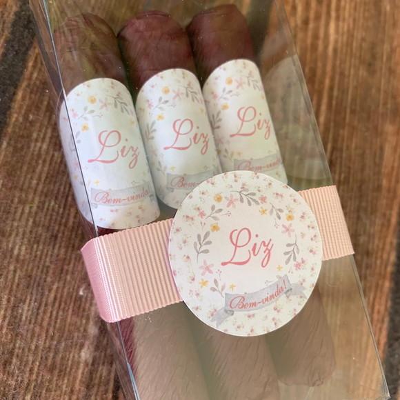 Caixinha Baby Acetato com 3 Charutos de Chocolate Recheados