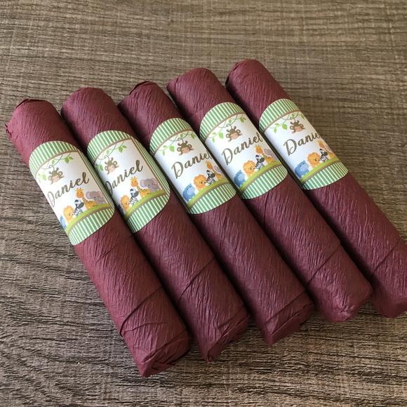 Charutos De Chocolate Personalizados Tema Safari Avulso