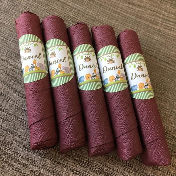 Charutos De Chocolate Personalizados Tema Safari Avulso