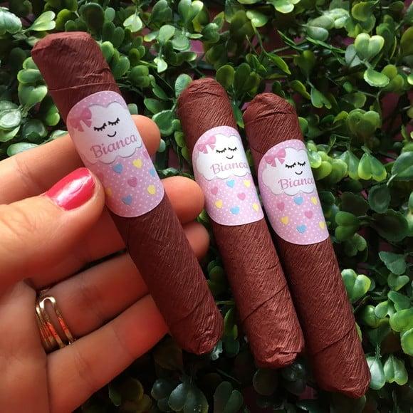 Charutos De Chocolate Recheados Creme De Avelãs Avulso