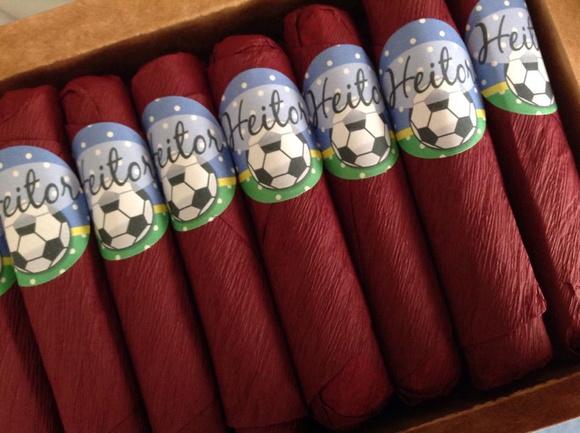 Charutos De Chocolate Tema Futebol Avulso