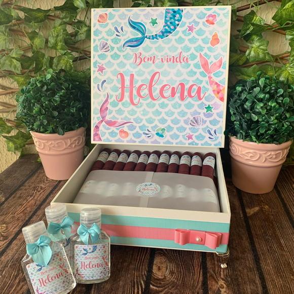 Kit Caixa Premium + 40 Charutos + 20 Alcool Gel Lacinho