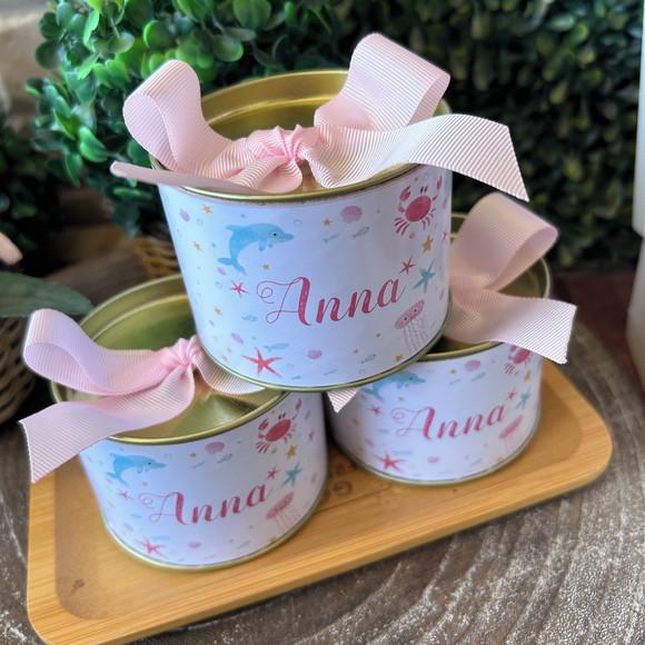 Latinha Personalizada com Bolinhas de Chocolate 7x5cm