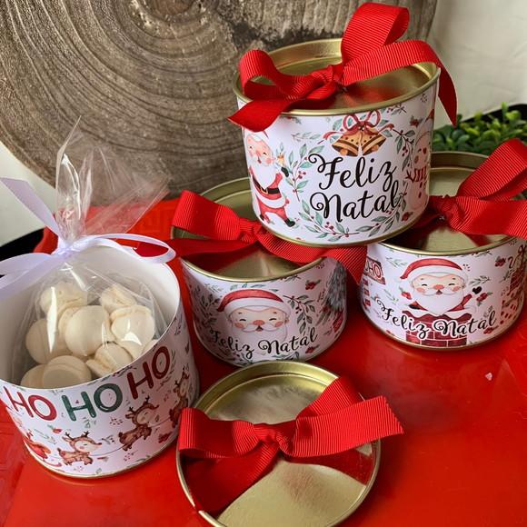 Latinha Personalizada com Suspiros - Tubolata 7x5cm - Natal